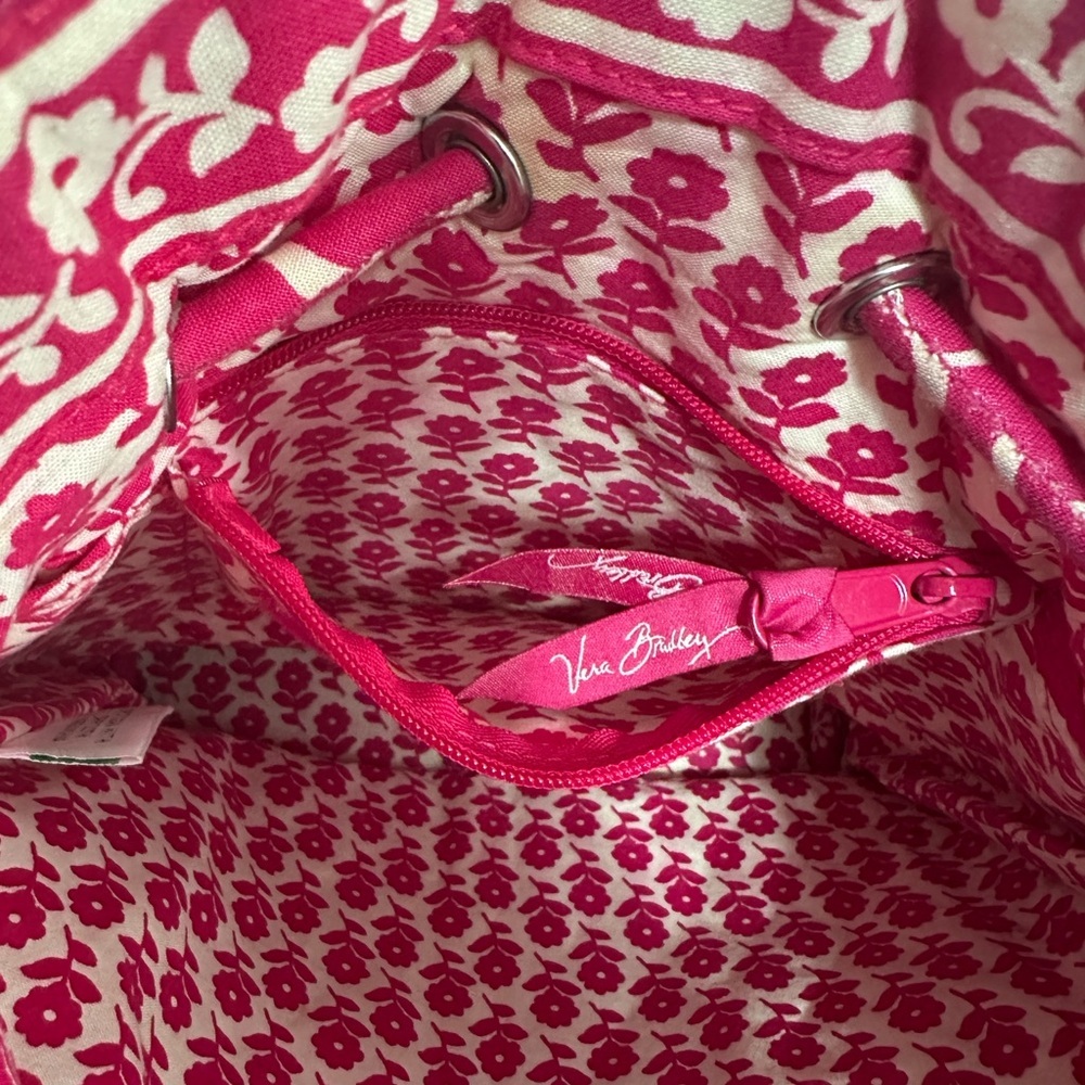 Vera Bradley (retired) Twirly Bird Pink Drawstring Bag - Picture 5 of 10